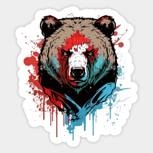 Graffiti Paint Grizzly Bear Creative Sticker